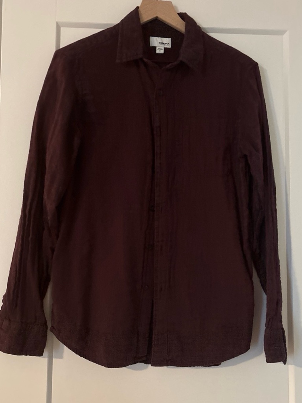 Sonoma Men’s Casual Button-Down Shirt in Burgundy